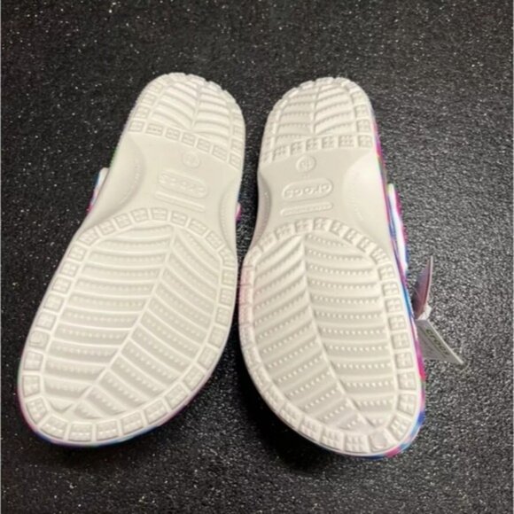 Crocs Sandals Clog Shoes Men's 13 Pink Rainbow Solarized Classic All over 122025 - Picture 5 of 9